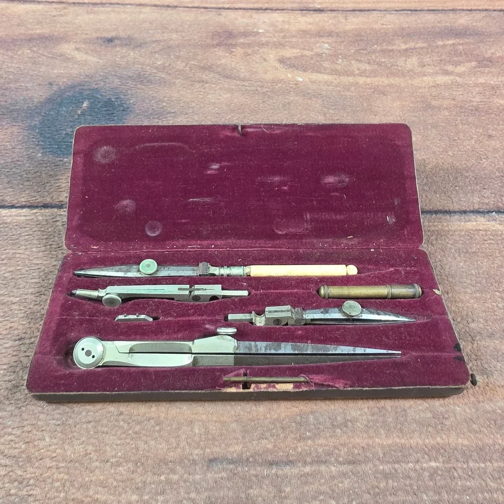Palette Art Co Drafting Set Professional OS Silver Good Antique Drawing Tools